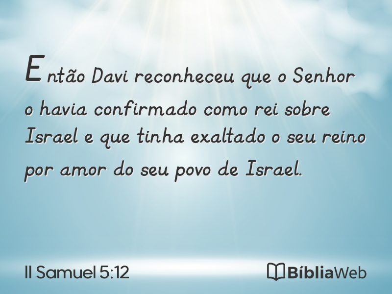 II Samuel 5:12 em imagem para compartilhar