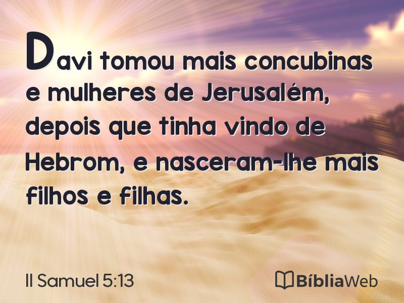 II Samuel 5:13 em imagem para compartilhar