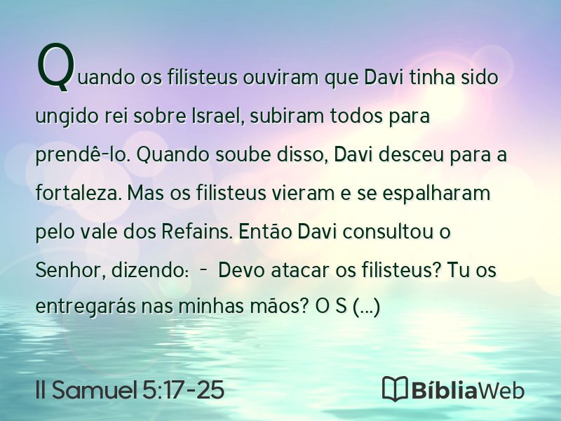 II Samuel 5:17-25 em imagem para compartilhar