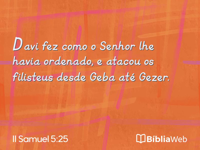 II Samuel 5:25 em imagem para compartilhar