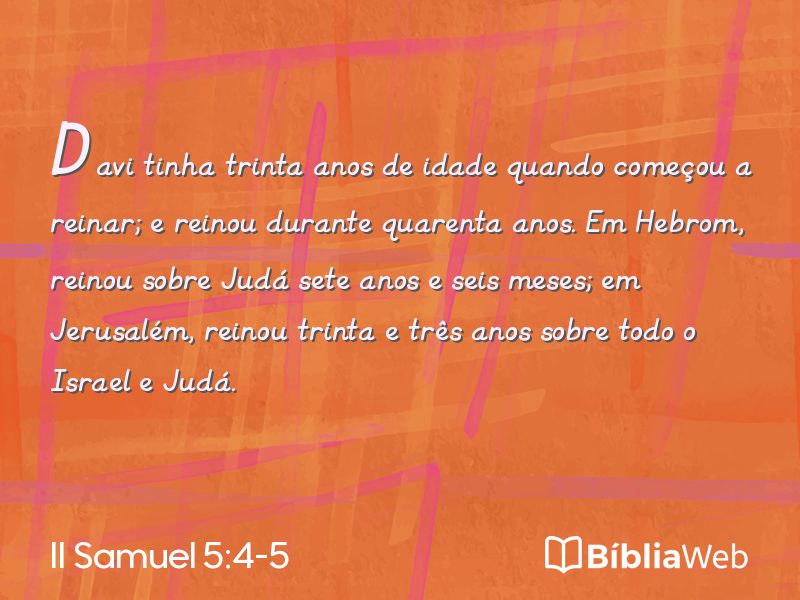 II Samuel 5:4-5 em imagem para compartilhar