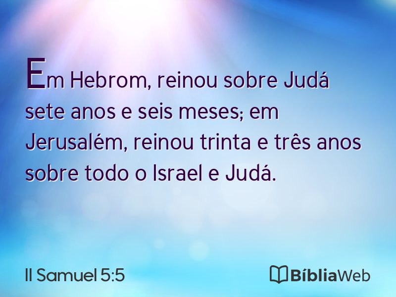 II Samuel 5:5 em imagem para compartilhar