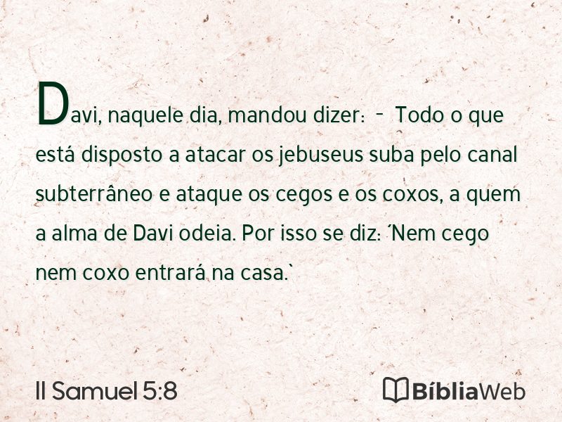 II Samuel 5:8 em imagem para compartilhar