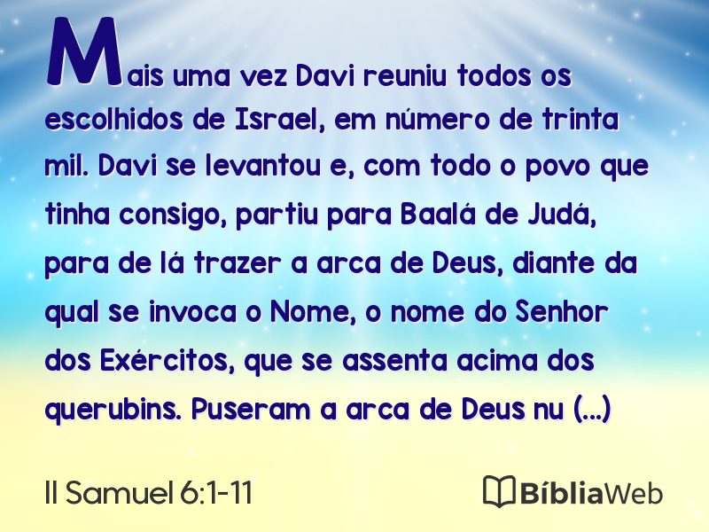 II Samuel 6:1-11 em imagem para compartilhar