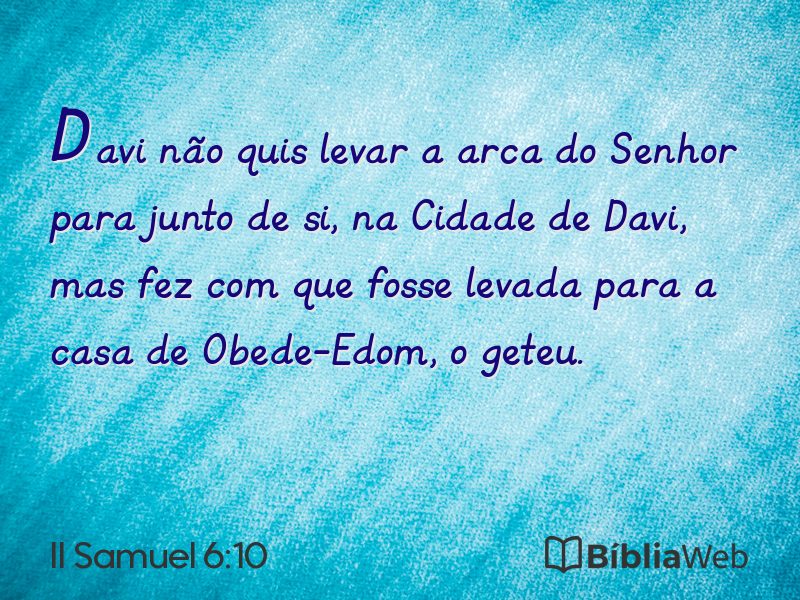 II Samuel 6:10 em imagem para compartilhar