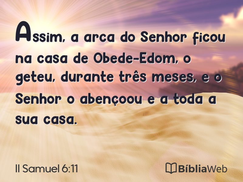 II Samuel 6:11 em imagem para compartilhar