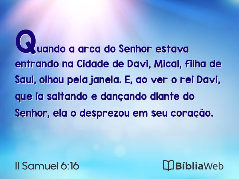 II Samuel 6:16 em imagem para compartilhar