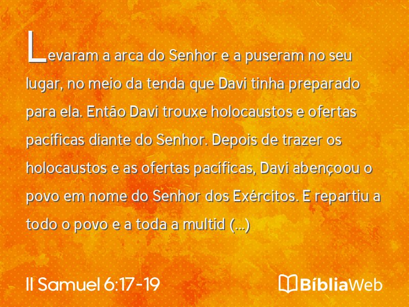 II Samuel 6:17-19 em imagem para compartilhar