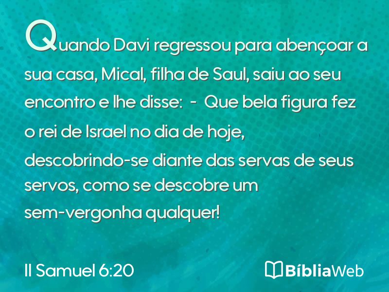 II Samuel 6:20 em imagem para compartilhar