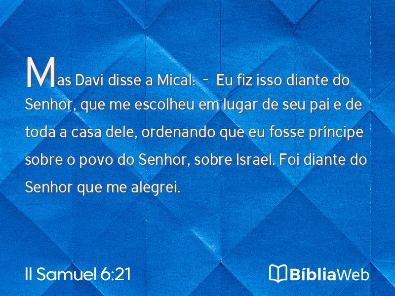 II Samuel 6:21 em imagem para compartilhar