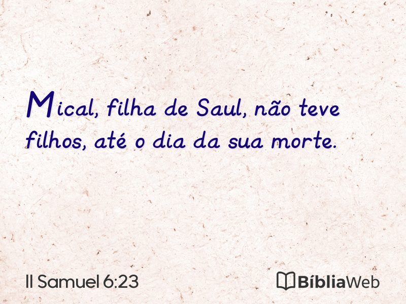 II Samuel 6:23 em imagem para compartilhar
