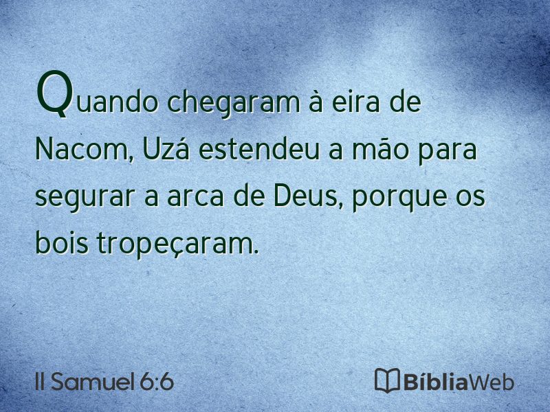 II Samuel 6:6 em imagem para compartilhar