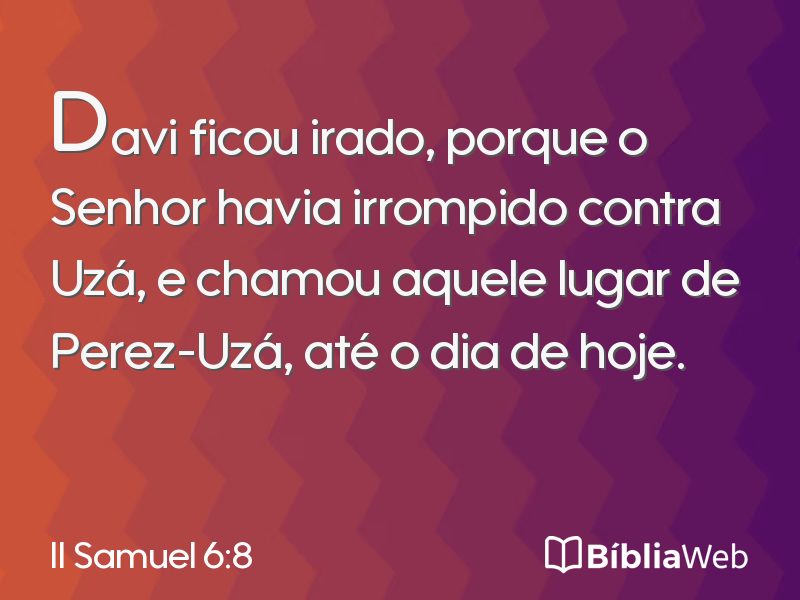 II Samuel 6:8 em imagem para compartilhar