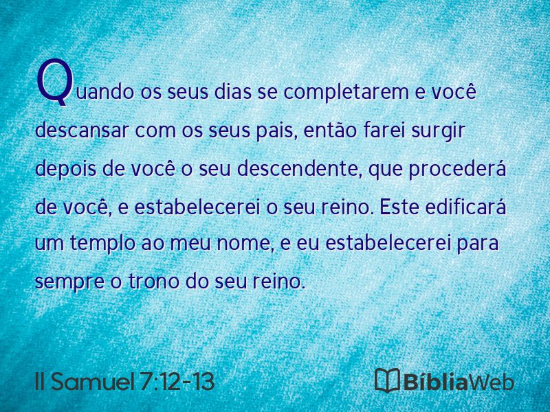 II Samuel 7:12-13 em imagem para compartilhar