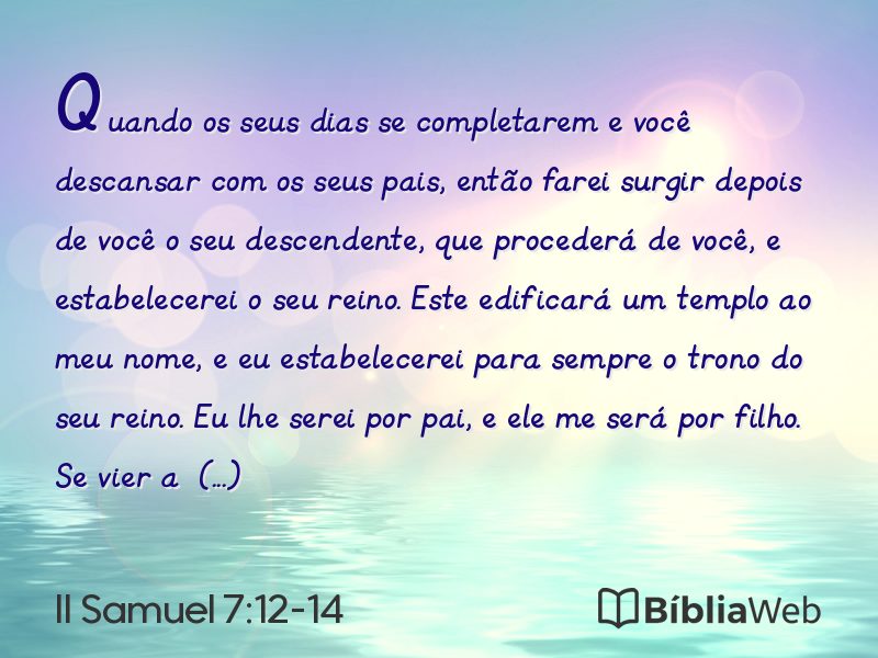 II Samuel 7:12-14 em imagem para compartilhar