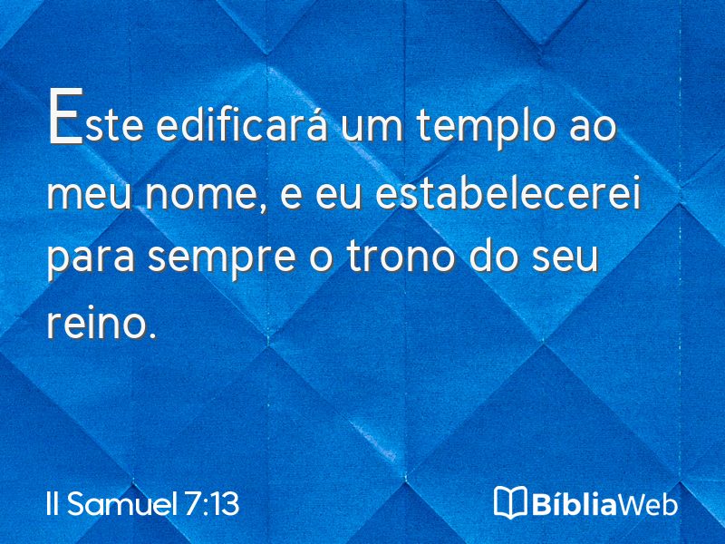 II Samuel 7:13 em imagem para compartilhar