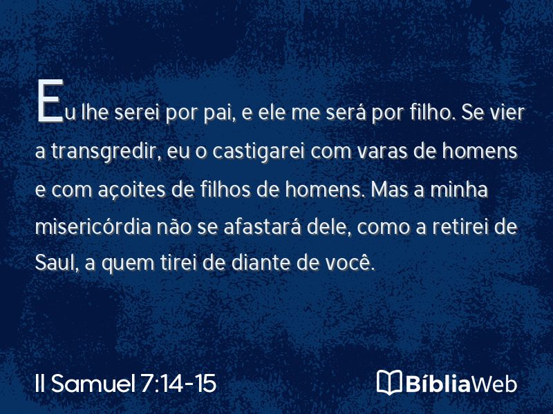 II Samuel 7:14-15 em imagem para compartilhar
