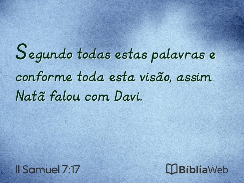 II Samuel 7:17 em imagem para compartilhar