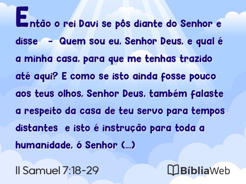 II Samuel 7:18-29 em imagem para compartilhar