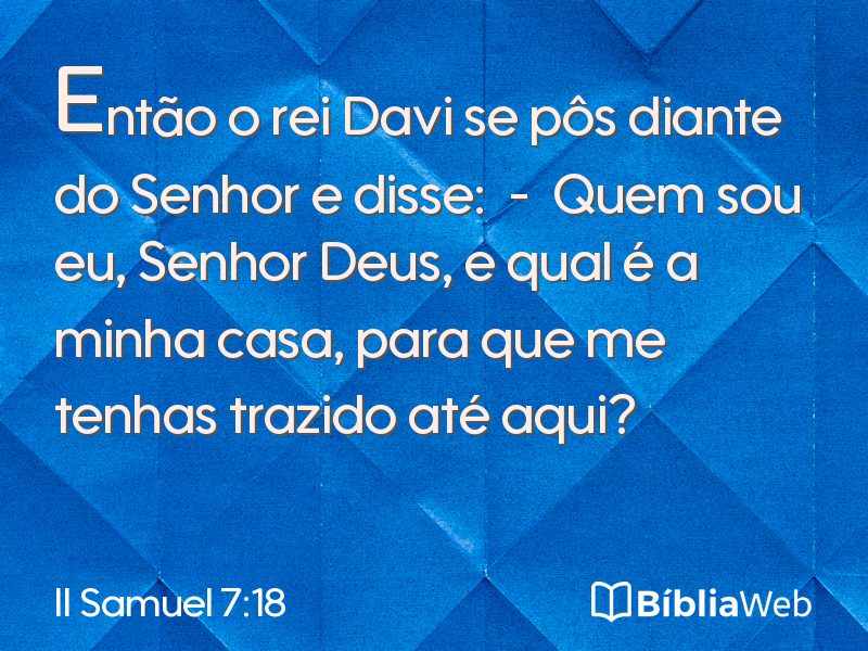 II Samuel 7:18 em imagem para compartilhar