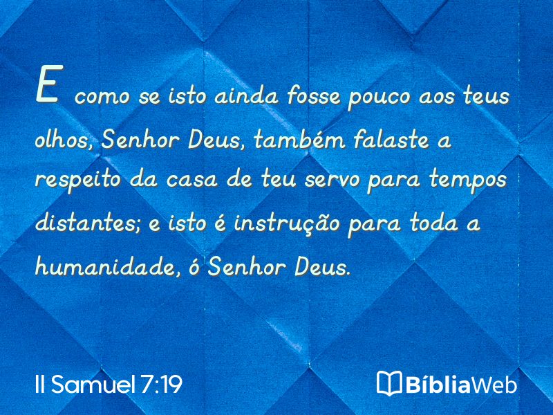 II Samuel 7:19 em imagem para compartilhar