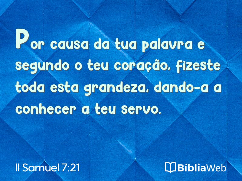 II Samuel 7:21 em imagem para compartilhar
