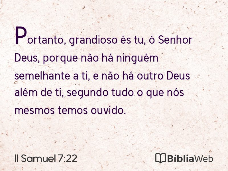 II Samuel 7:22 em imagem para compartilhar