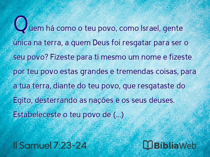 II Samuel 7:23-24 em imagem para compartilhar