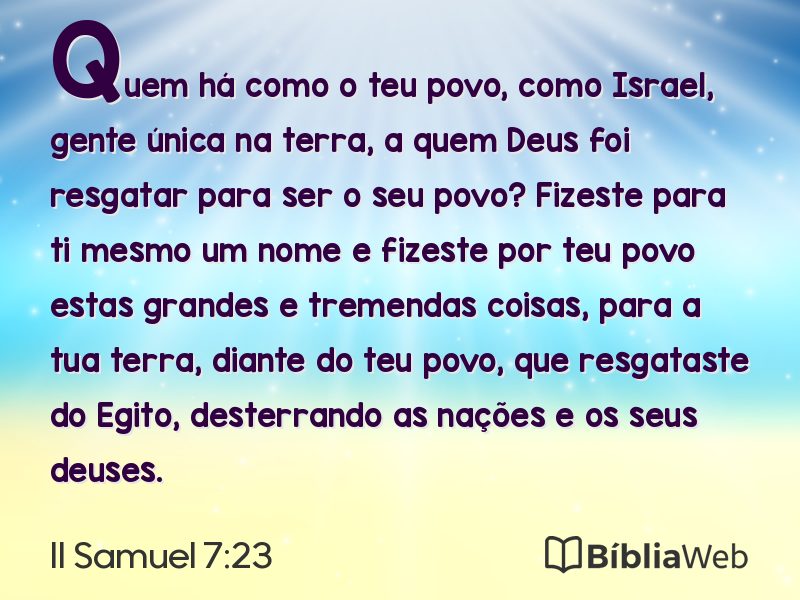 II Samuel 7:23 em imagem para compartilhar