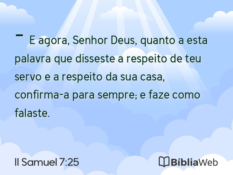 II Samuel 7:25 em imagem para compartilhar