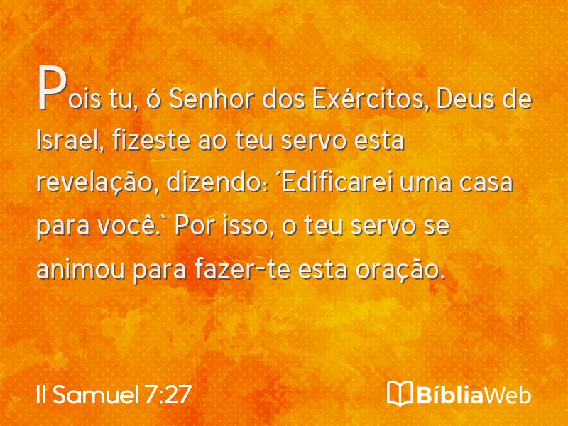 II Samuel 7:27 em imagem para compartilhar