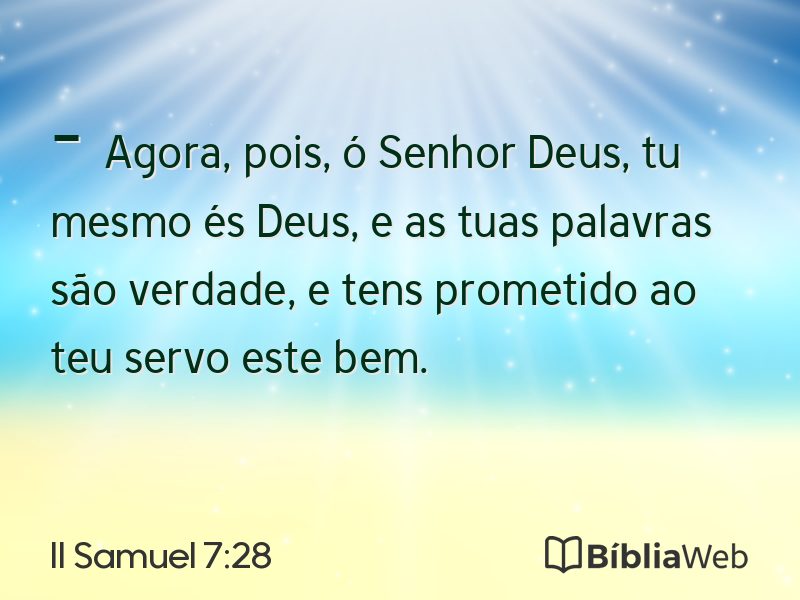 II Samuel 7:28 em imagem para compartilhar