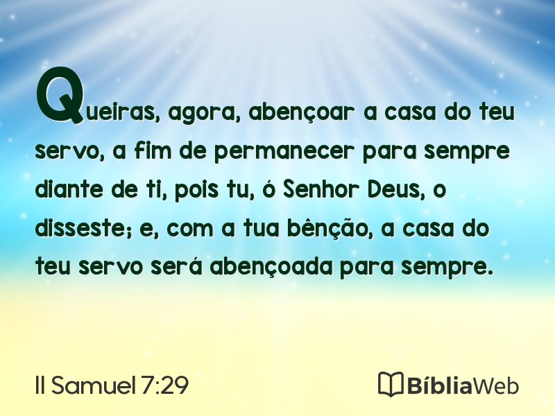 II Samuel 7:29 em imagem para compartilhar