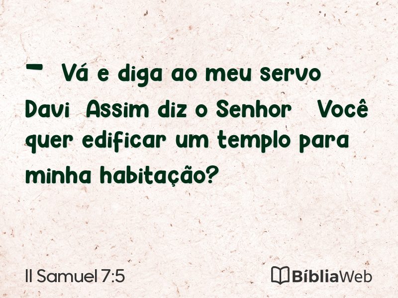 II Samuel 7:5 em imagem para compartilhar