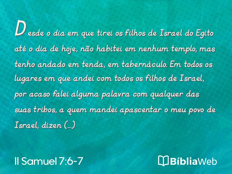 II Samuel 7:6-7 em imagem para compartilhar