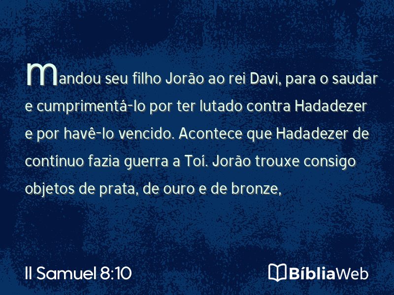 II Samuel 8:10 em imagem para compartilhar