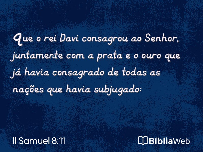 II Samuel 8:11 em imagem para compartilhar