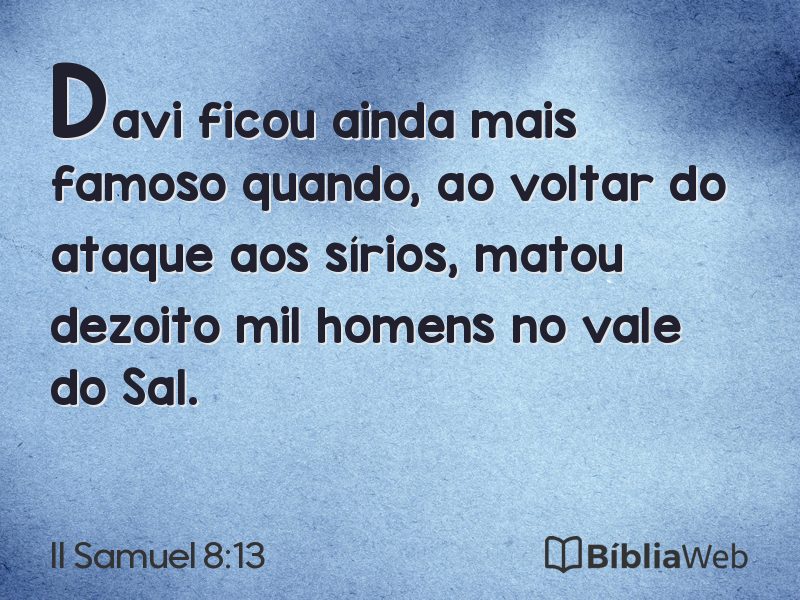 II Samuel 8:13 em imagem para compartilhar
