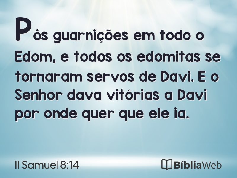 II Samuel 8:14 em imagem para compartilhar
