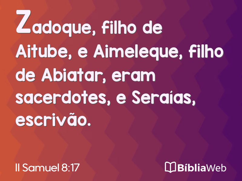 II Samuel 8:17 em imagem para compartilhar