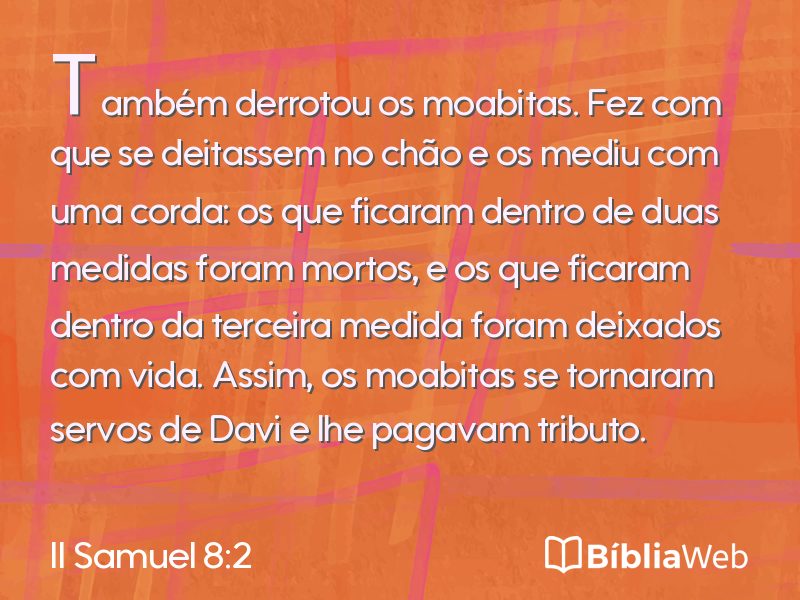 II Samuel 8:2 em imagem para compartilhar