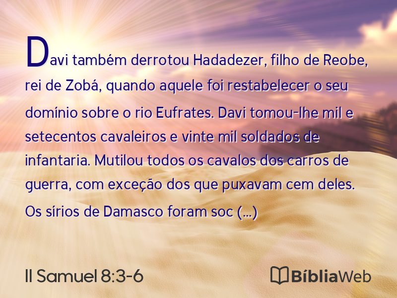 II Samuel 8:3-6 em imagem para compartilhar