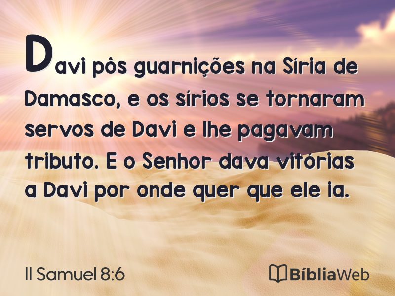 II Samuel 8:6 em imagem para compartilhar