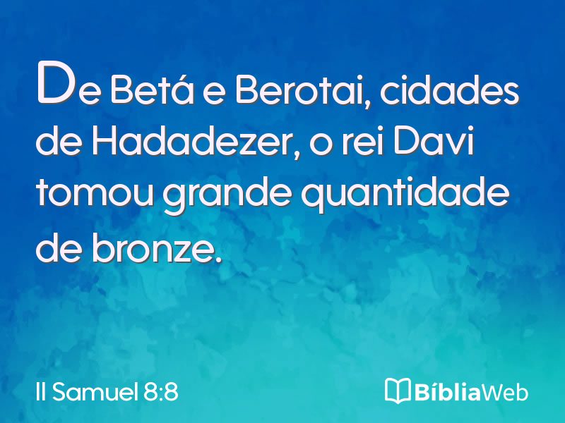 II Samuel 8:8 em imagem para compartilhar
