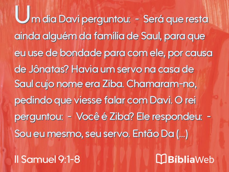 II Samuel 9:1-8 em imagem para compartilhar