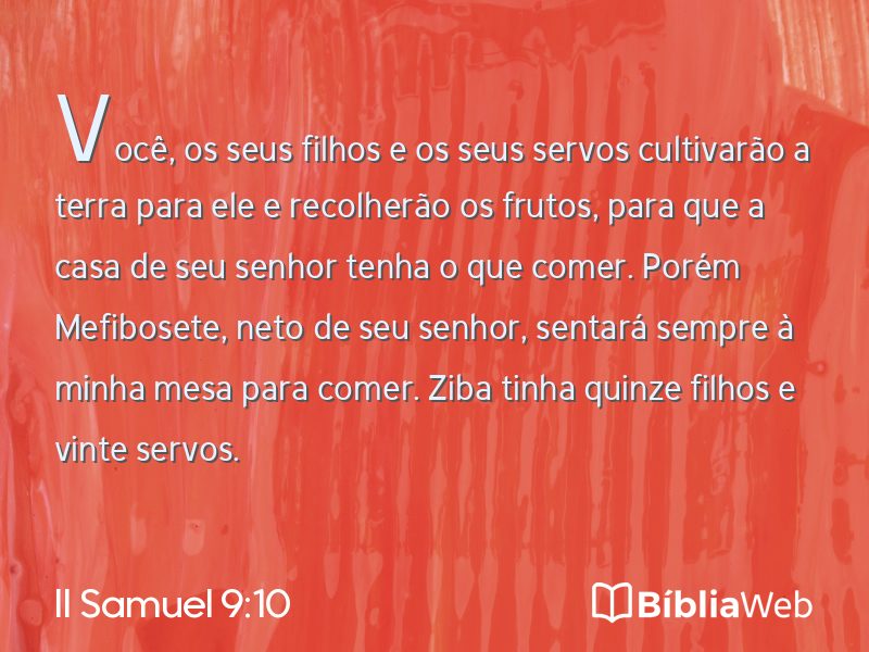 II Samuel 9:10 em imagem para compartilhar