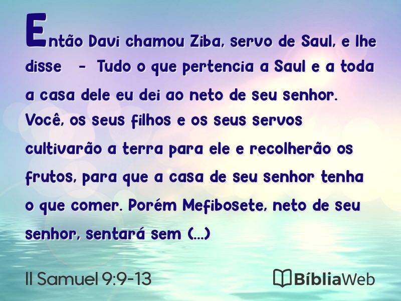 II Samuel 9:9-13 em imagem para compartilhar
