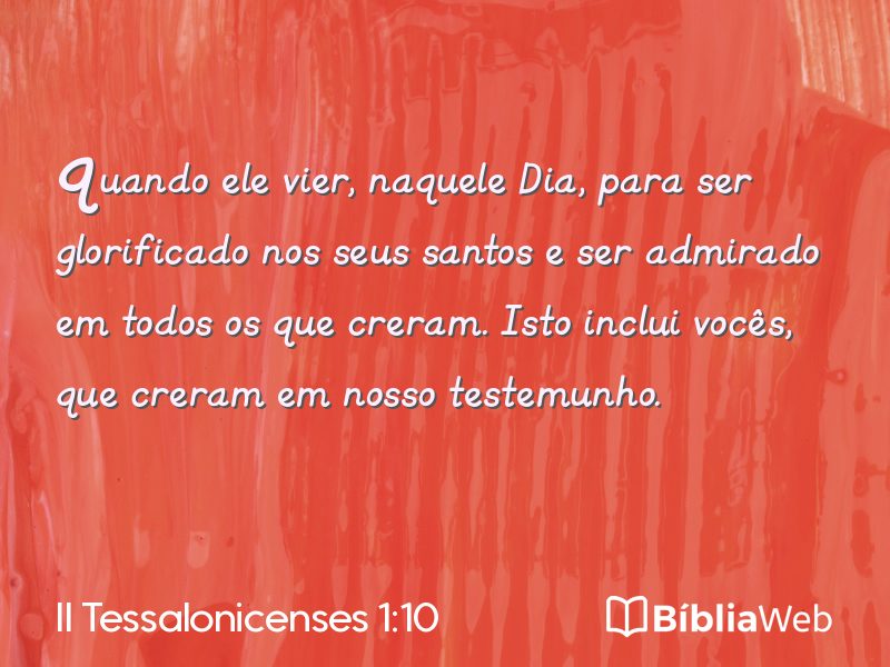 II Tessalonicenses 1:10 em imagem para compartilhar