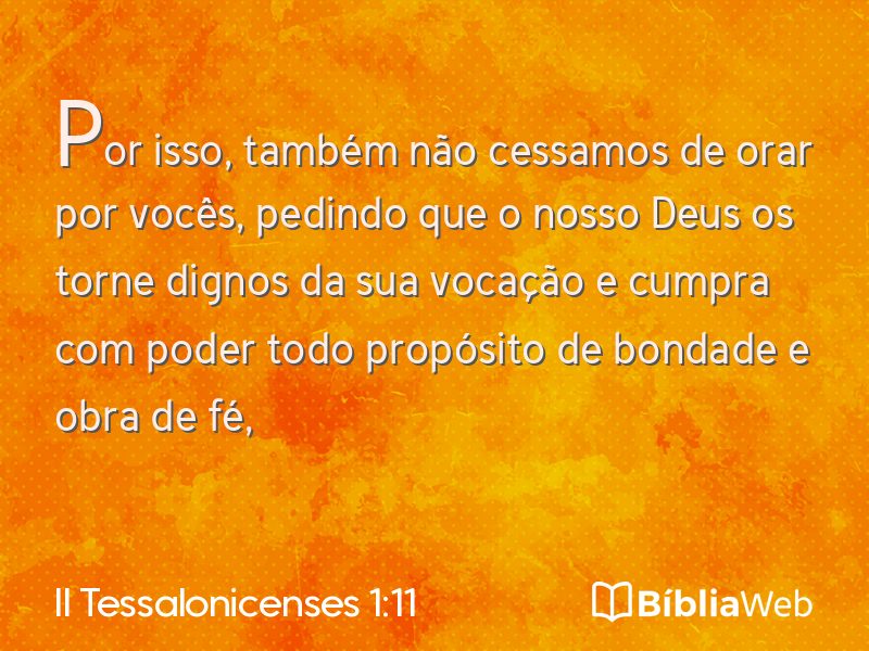 II Tessalonicenses 1:11 em imagem para compartilhar