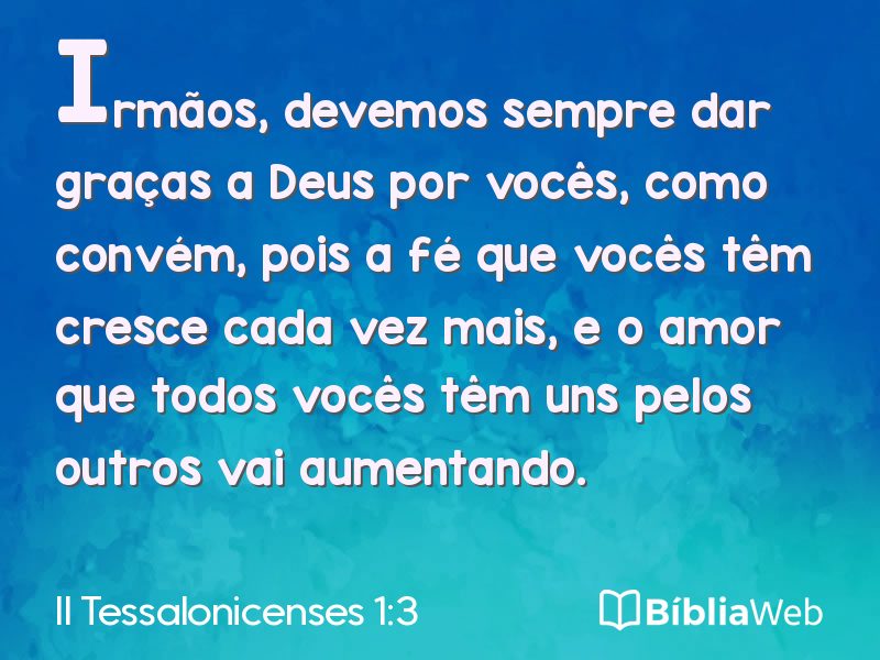II Tessalonicenses 1:3 em imagem para compartilhar